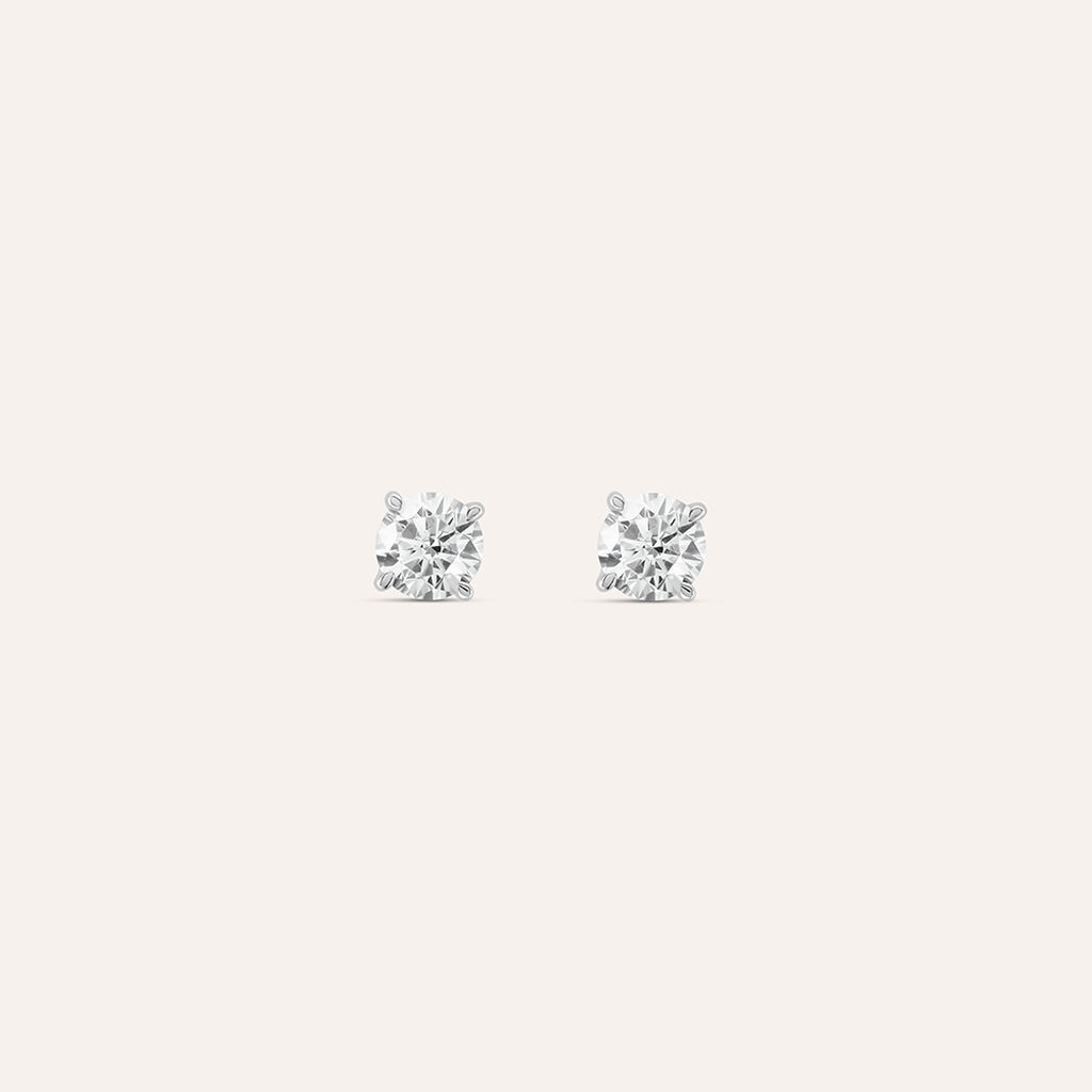 Orecchini Lobo Punto Luce Claire Oro Bianco Cubic Zirconia - Orecchini a Lobo Donna | Stroili