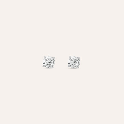 Orecchini Lobo Punto Luce Claire Oro Bianco Cubic Zirconia - Orecchini a Lobo  | Stroili
