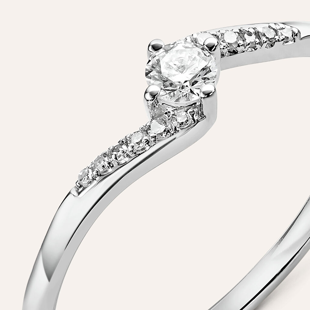 Anello Solitario Grace Oro Bianco Diamante - Anelli con Pietre Donna | Stroili