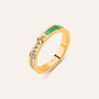 Anello Semi-eternity Lady Sweet Acciaio Dorato Cristallo