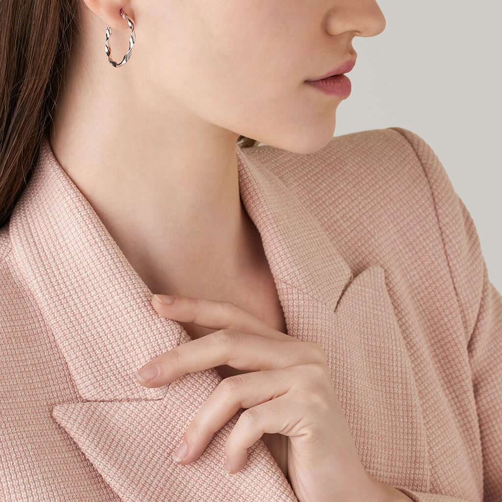 Orecchini A Cerchio Silver Collection Argento Rodiato