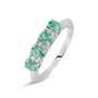 Anello Riviere Charlotte Oro Bianco Smeraldo Diamante