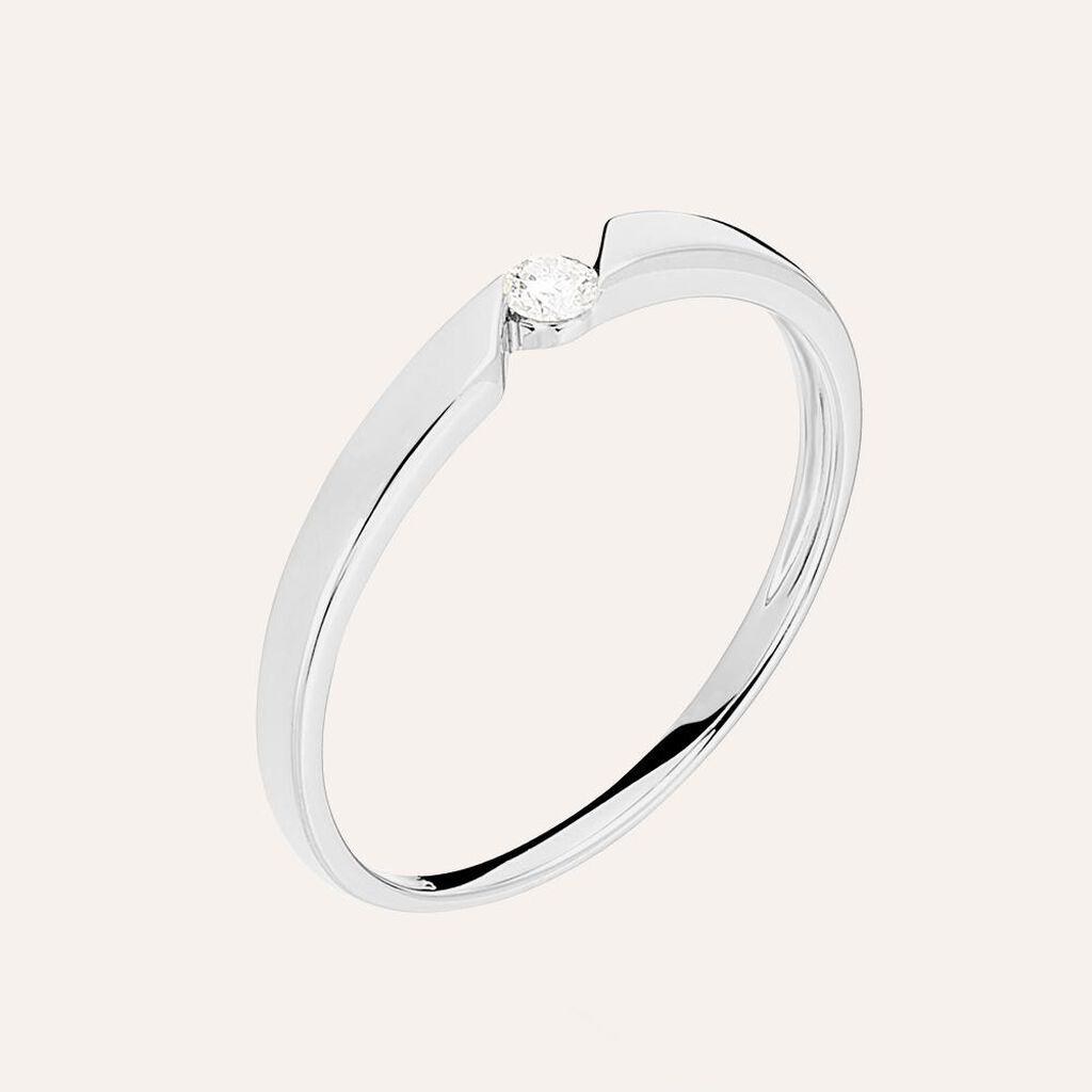 Anello Solitario Grace Oro Bianco Diamante