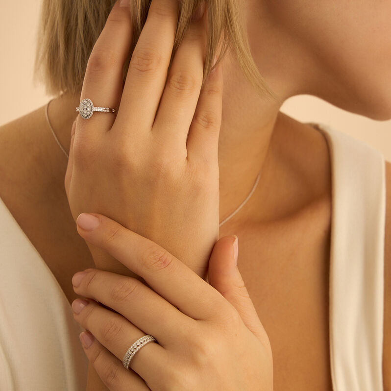 Anello Fantasia Sophia Oro Bianco Diamante - Anelli con Pietre Donna | Stroili