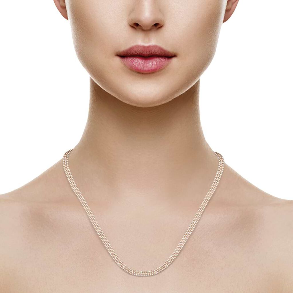 Collana multifilo in metallo rosato con strass - Collane Donna | Stroili