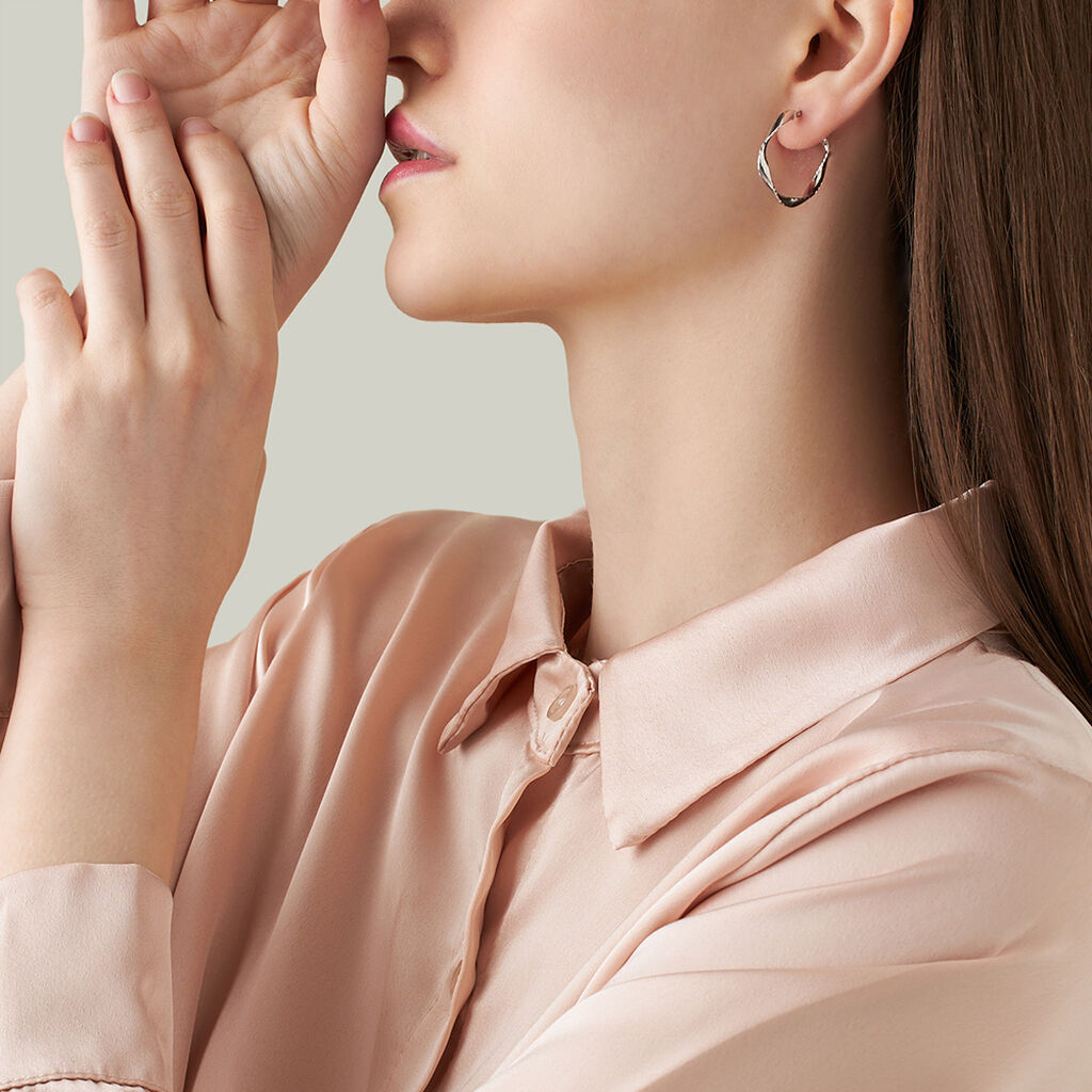 Orecchini A Cerchio Silver Collection Argento Rodiato - Orecchini a Cerchio Donna | Stroili