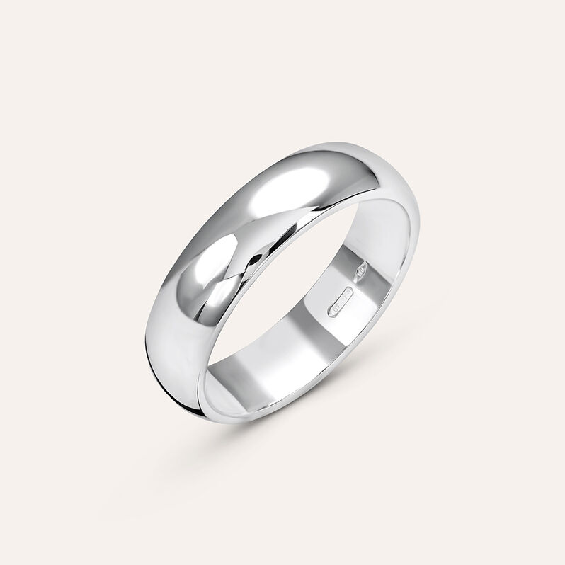 Fede Mantovana 5 mm Oro Bianco - Anelli con Incisione Unisex | Stroili