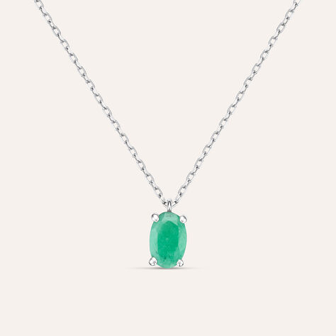 Collana Punto Luce Charlotte Oro Bianco Smeraldo - Collane Punto Luce Donna | Stroili