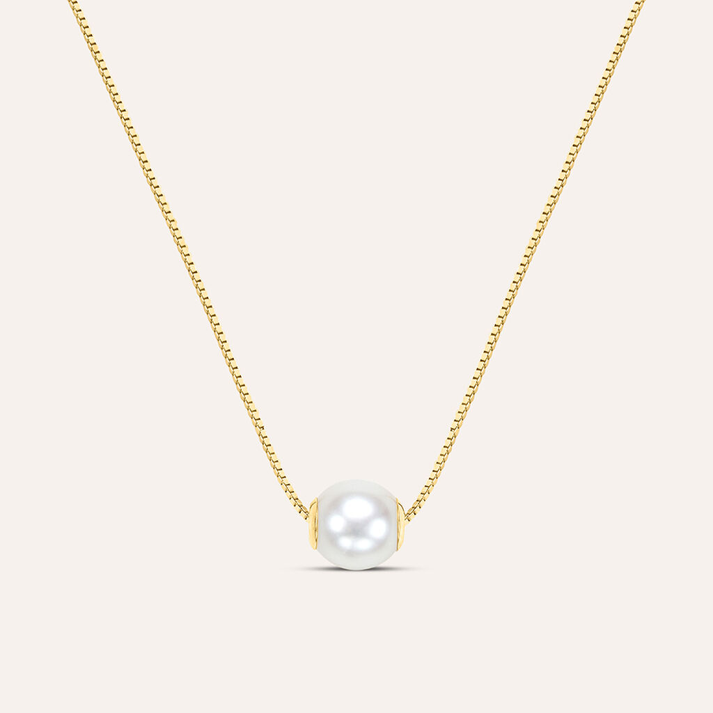 Collana Gabrielle Oro Giallo Perla D'Acqua Dolce