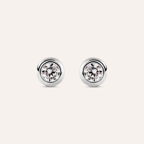 Orecchini Lobo Punto Luce Grace Oro Bianco Diamante - Orecchini a Lobo Donna | Stroili