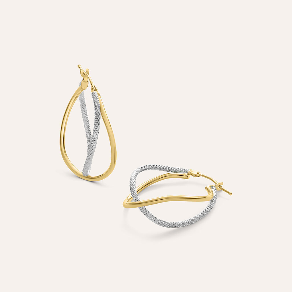 Orecchini A Cerchio Gold Essence Oro Bicolore - Orecchini a Cerchio Donna | Stroili