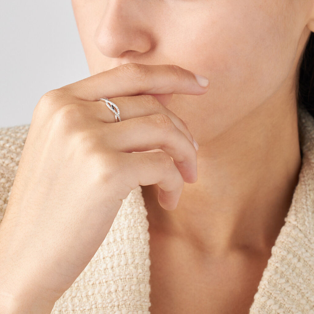 Anello Fascia Sophia Oro Bianco Diamante - Anelli con Pietre Donna | Stroili