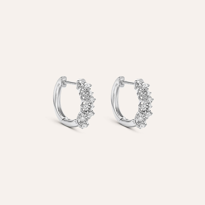 Orecchini A Cerchio Diamotion Oro Bianco Diamante - Orecchini a Cerchio Donna | Stroili