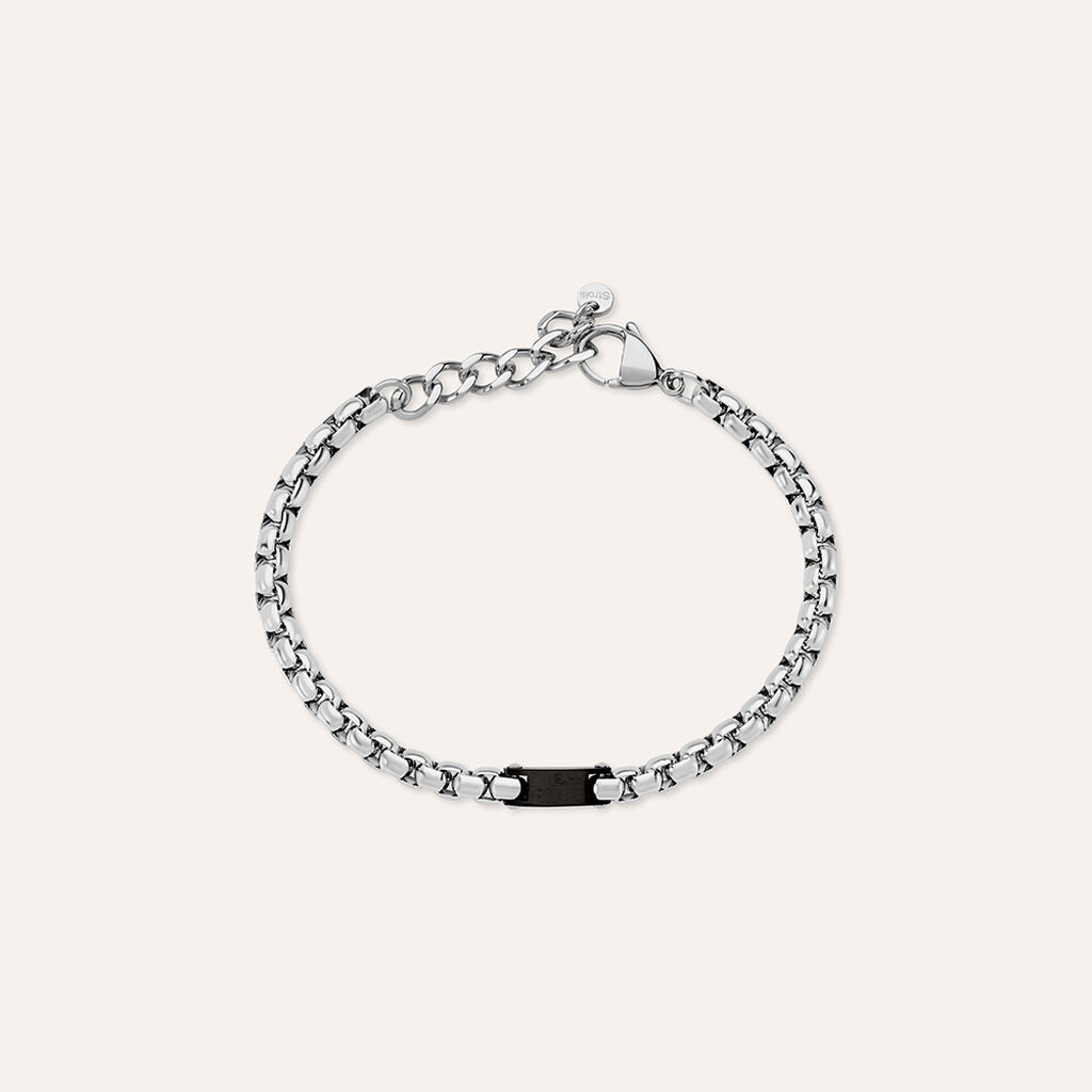 Bracciale Man Code Acciaio Bicolore Bianco / Nero
