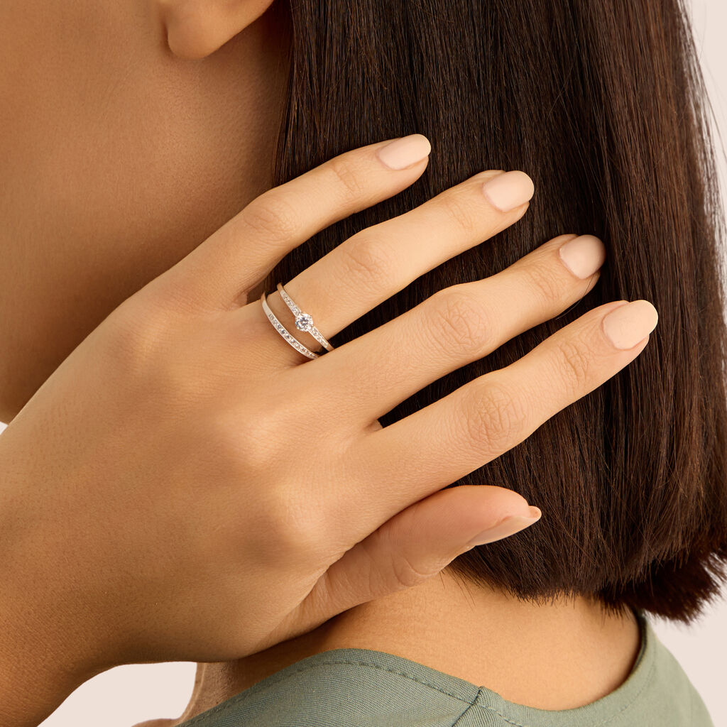 Anello Solitario Silver Elegance Argento Rodiato Cubic Zirconia