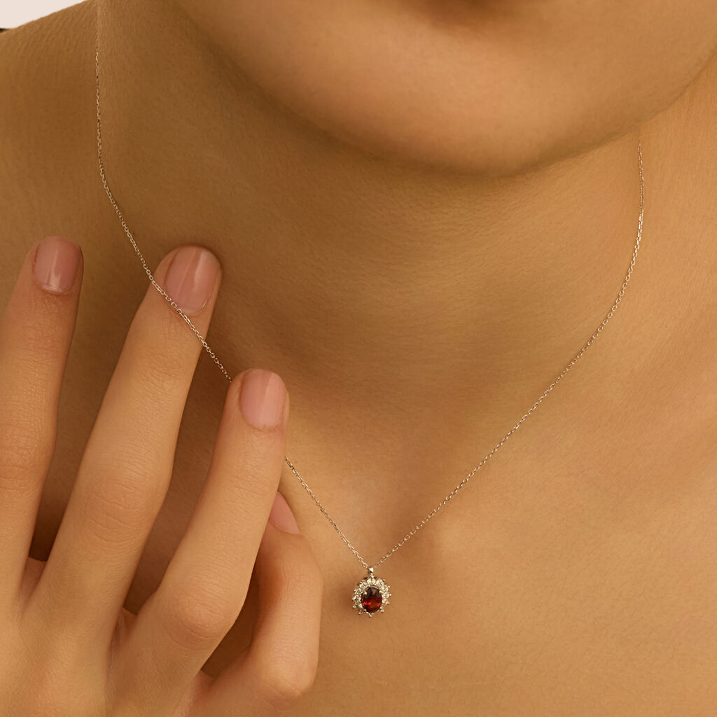 Collana Jasmine Oro Bianco Rodolite Diamante - Collane Donna | Stroili