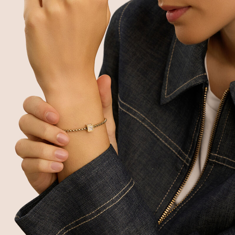 Bead Essential Code Acciaio Dorato Cristallo - Beads Unisex | Stroili