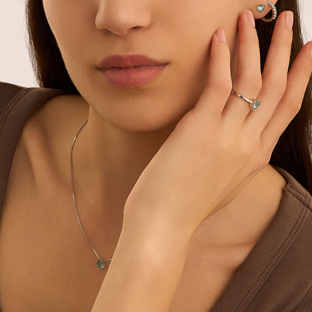 Orecchini A Cerchio Silver Rainbow Argento Rodiato Cubic Zirconia