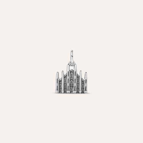 Pendente Saluti&Baci Duomo Milano Love Beats Argento Rodiato - Ciondoli Donna | Stroili