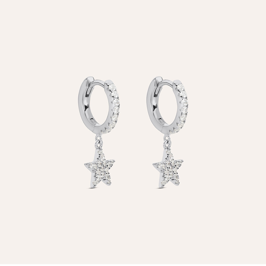 Orecchini A Cerchio Silver Moments Argento Rodiato Cubic Zirconia