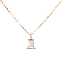Collana Punto Luce Violet Ottone Rosa Cristallo