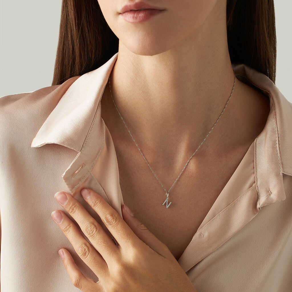 Pendente Sophia Oro Bianco Diamante - Ciondoli Donna | Stroili