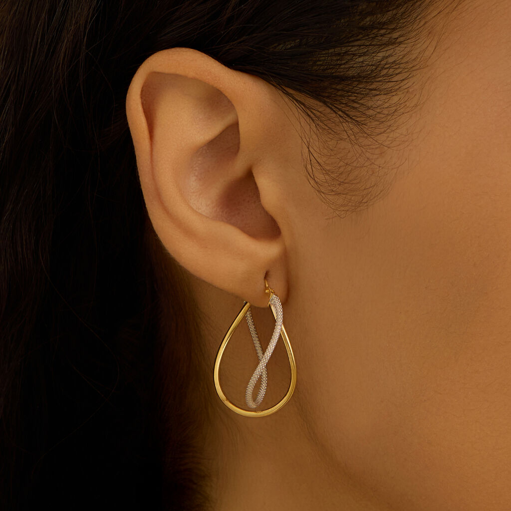 Orecchini A Cerchio Gold Essence Oro Bicolore - Orecchini a Cerchio Donna | Stroili