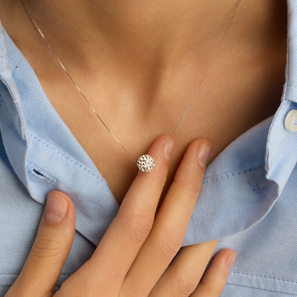 Collana Christelle Oro Bianco Cristallo