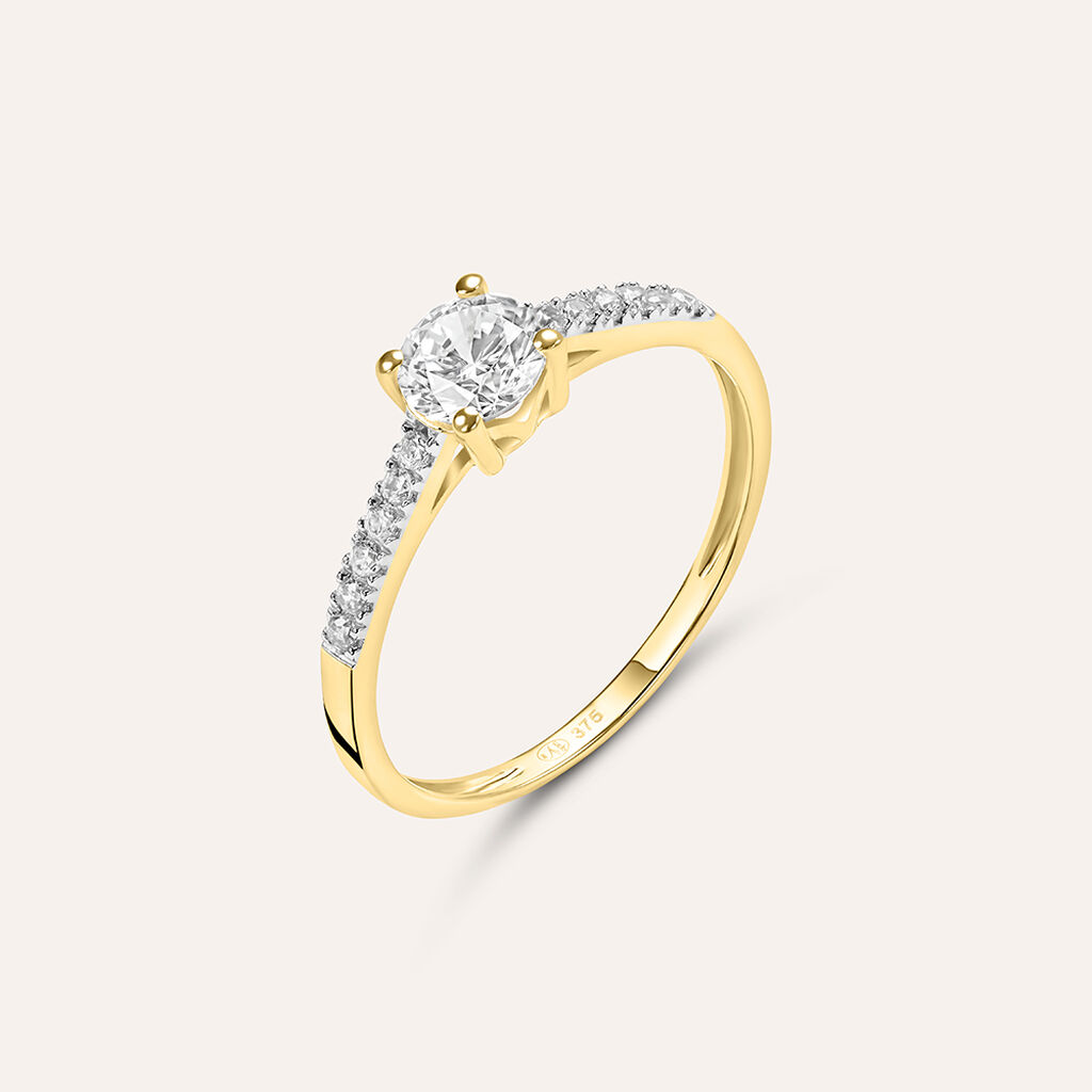 Anello Solitario Claire Oro Giallo Cubic Zirconia