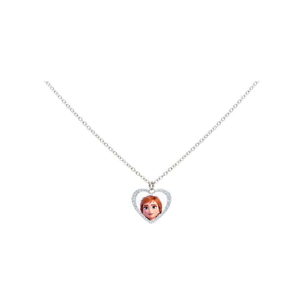 Girocollo con pendente cuore Anna in argento e glitter
