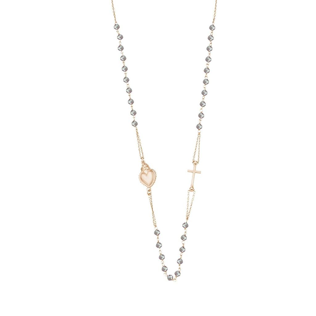 Collana Rosario Silver Soul Argento Rosa Cristallo - Collane Rosario Donna | Stroili
