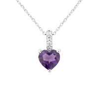 Collana Punto Luce Amélie Oro Bianco Ametista Cubic Zirconia