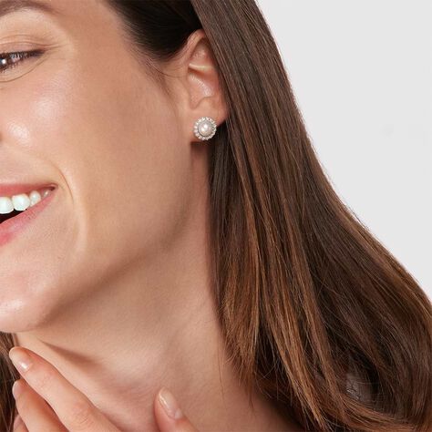 Orecchini Lobo Gold Pearls Oro Bianco Perla D'Acqua Dolce Diamante - Orecchini a Lobo Donna | Stroili