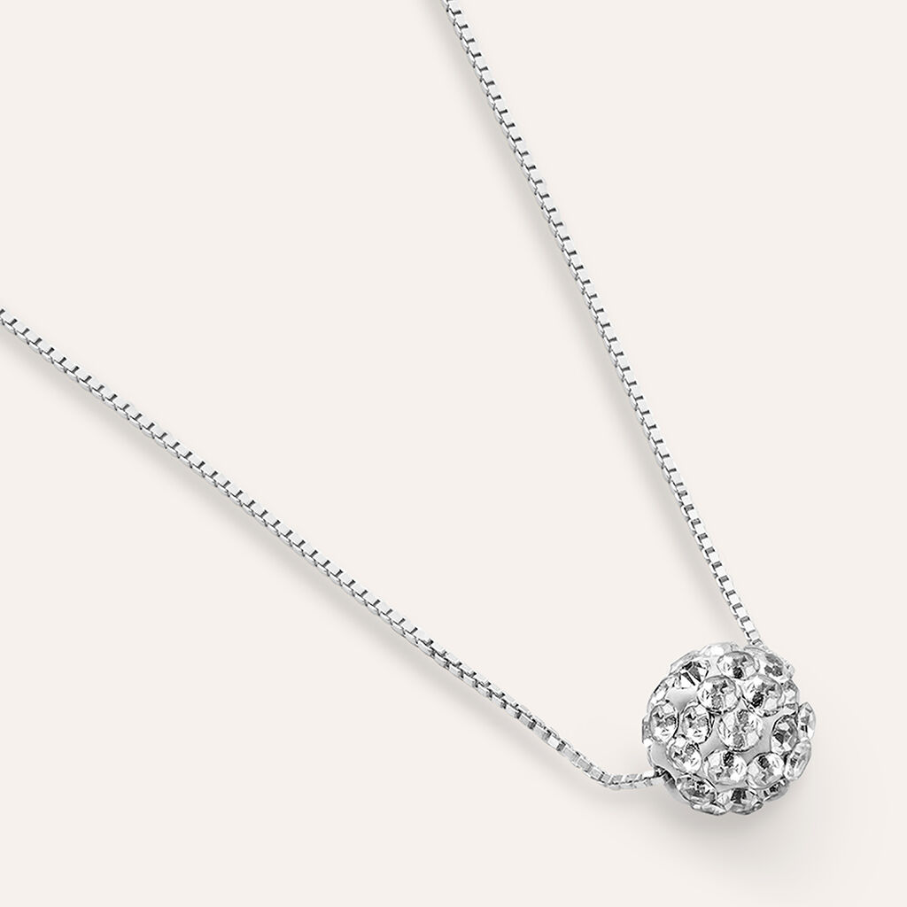 Collana Christelle Oro Bianco Cristallo