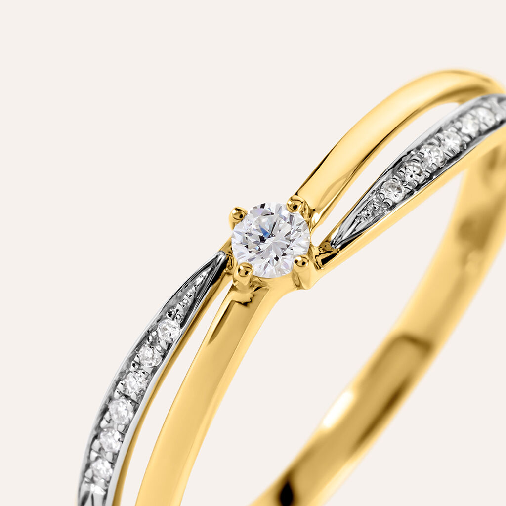 Anello Solitario Sophia Oro Bicolore Diamante