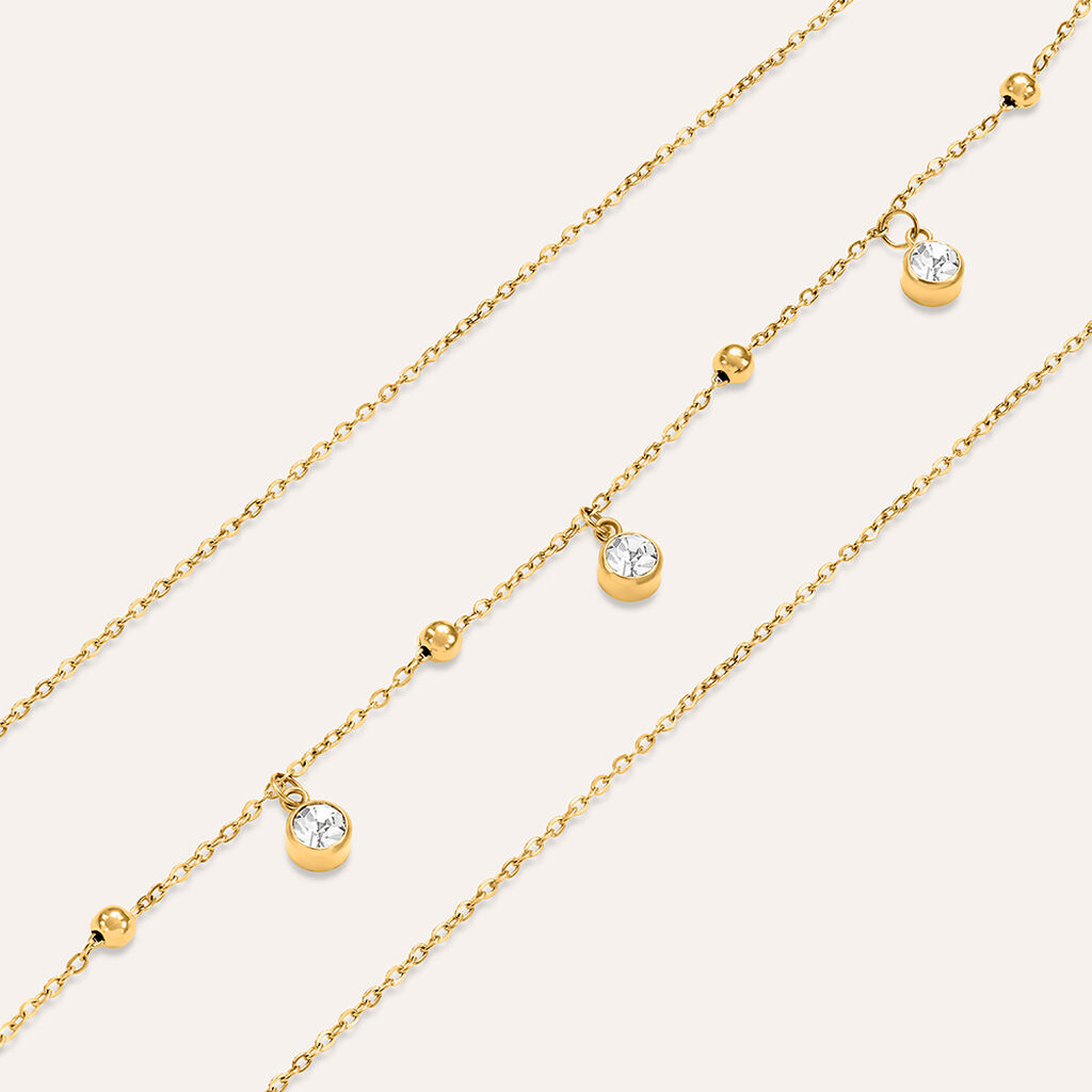 Collana Radiance Acciaio Dorato Cristallo