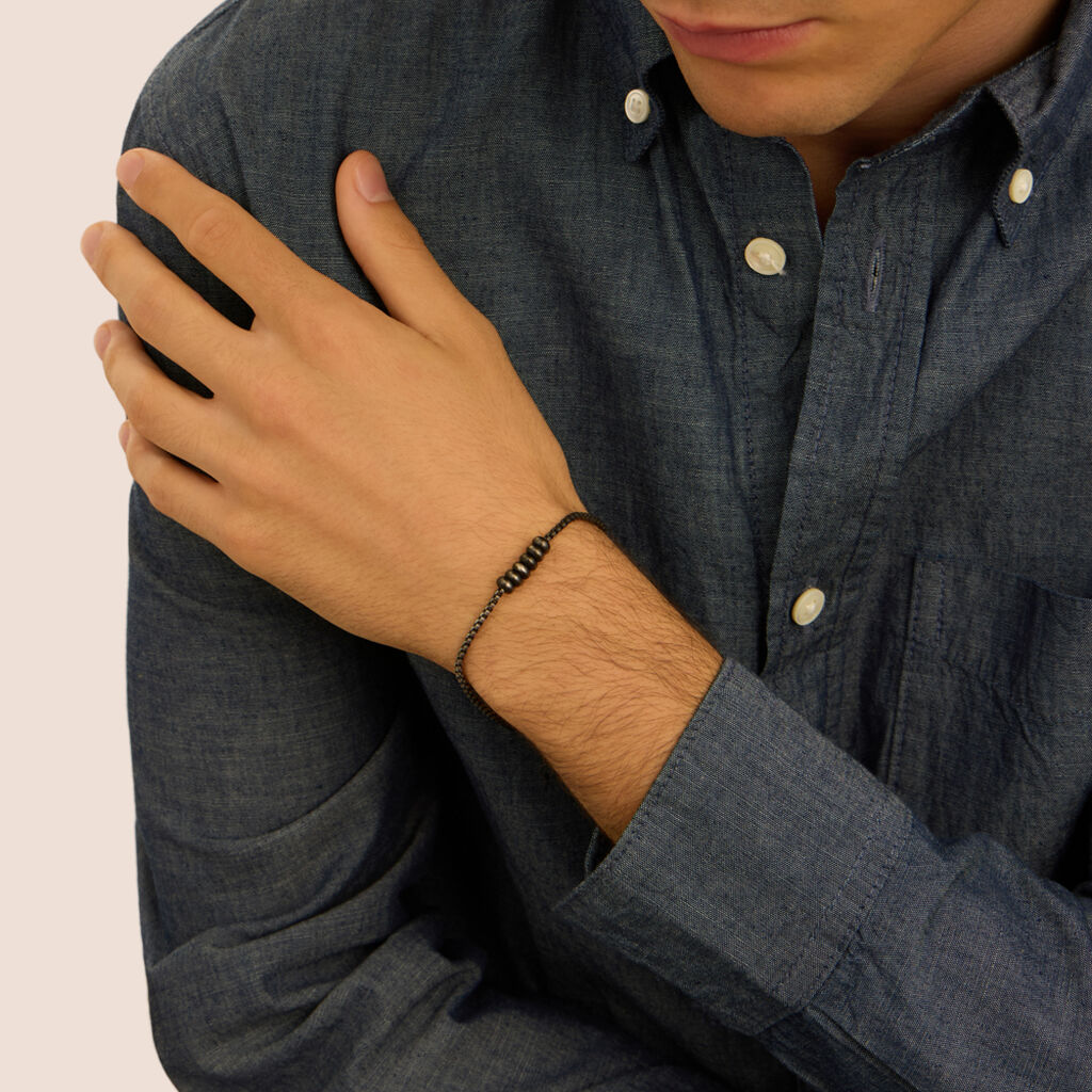 Bead Essential Code Acciaio Nero