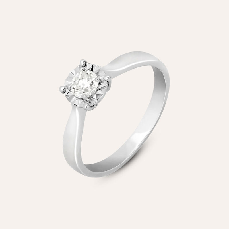 Anello Solitario Diamotion Oro Bianco Diamante - Anelli con Pietre Donna | Stroili