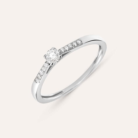 Anello Solitario Grace Oro Bianco Diamante - Anelli con Pietre Donna | Stroili