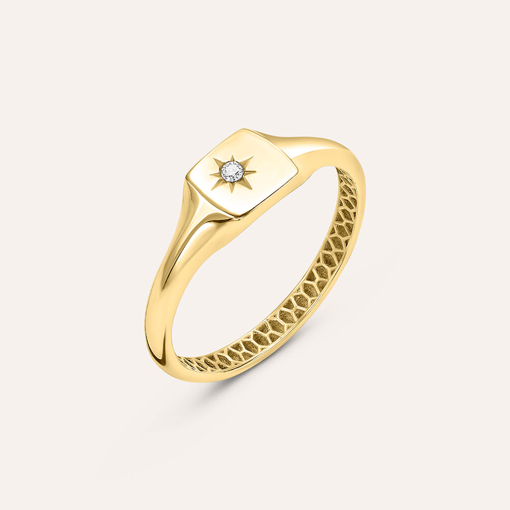 Anello Chevalier Beverly Oro Giallo Cubic Zirconia