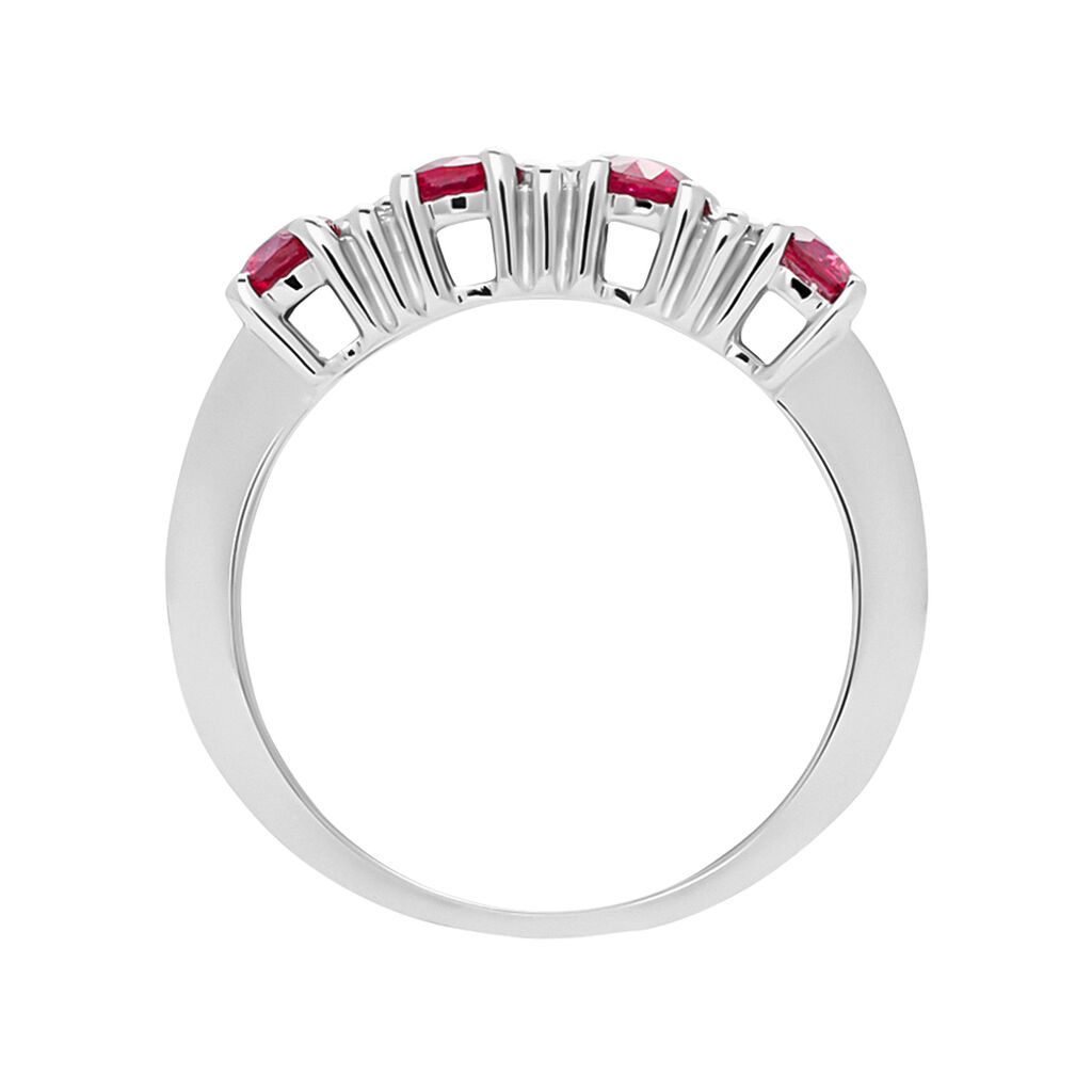 Anello Riviere Elizabeth Crown Oro Bianco Rubino Diamante - Anelli Riviere Donna | Stroili