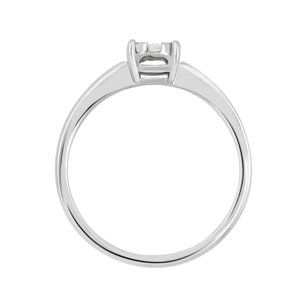 Anello Solitario Petali Oro Bianco Diamante - Anelli con Pietre Donna | Stroili