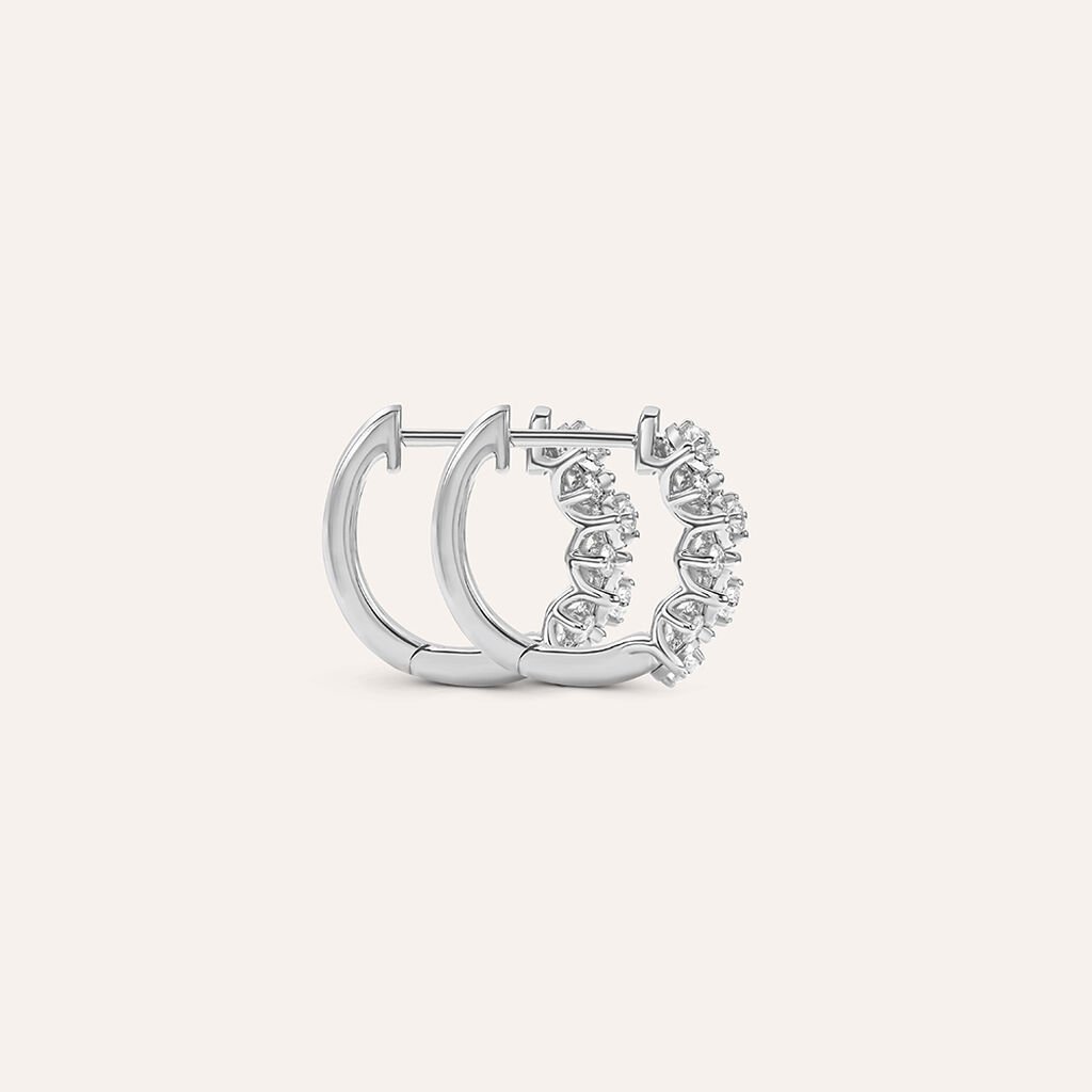 Orecchini A Cerchio Diamotion Oro Bianco Diamante - Orecchini a Cerchio Donna | Stroili