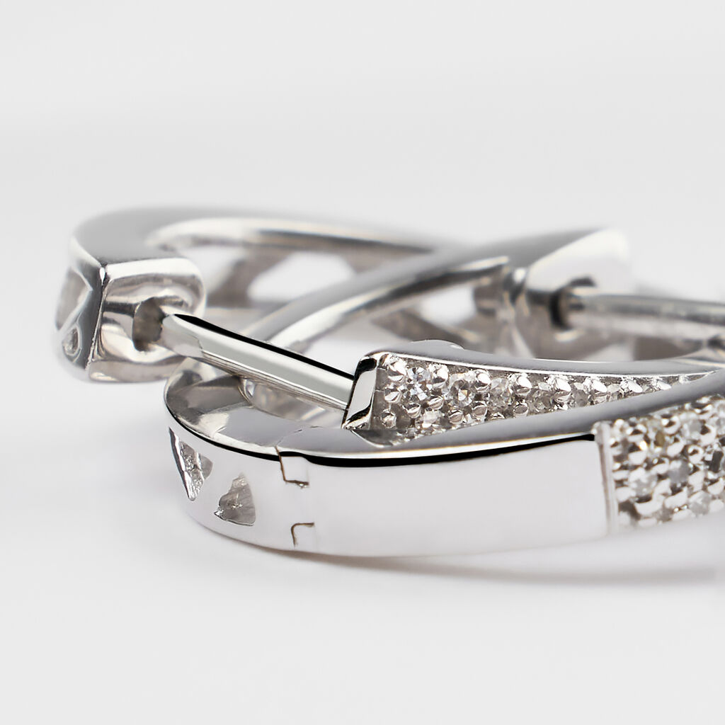 Orecchini A Cerchio Sophia Oro Bianco Diamante - Orecchini a Cerchio Donna | Stroili