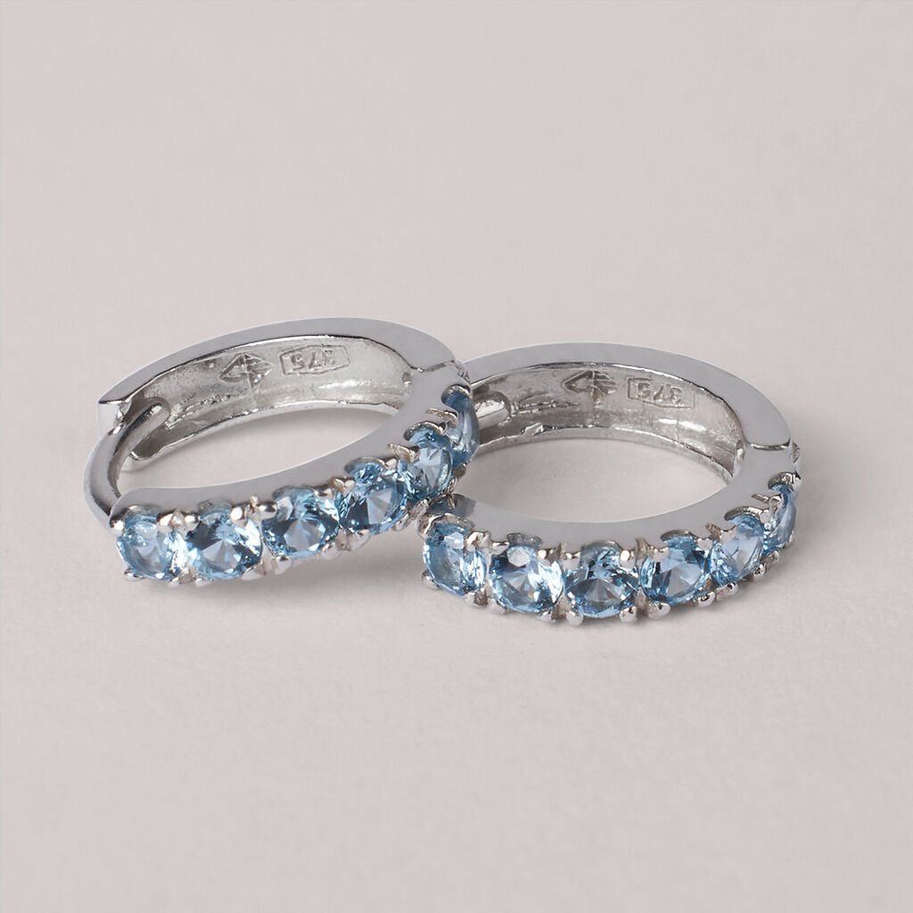 Orecchini A Cerchio Toujours Oro Bianco Cubic Zirconia