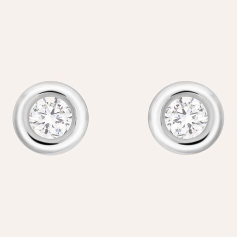 Orecchini Lobo Punto Luce Diamade Oro Bianco Diamante Lab-Grown - Orecchini a Lobo Donna | Stroili