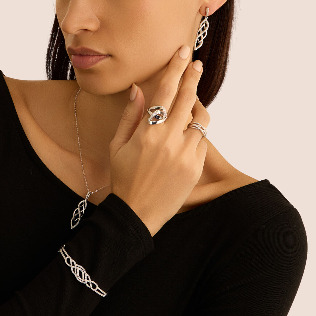 Bangle Silver Shine Argento Rodiato Cubic Zirconia