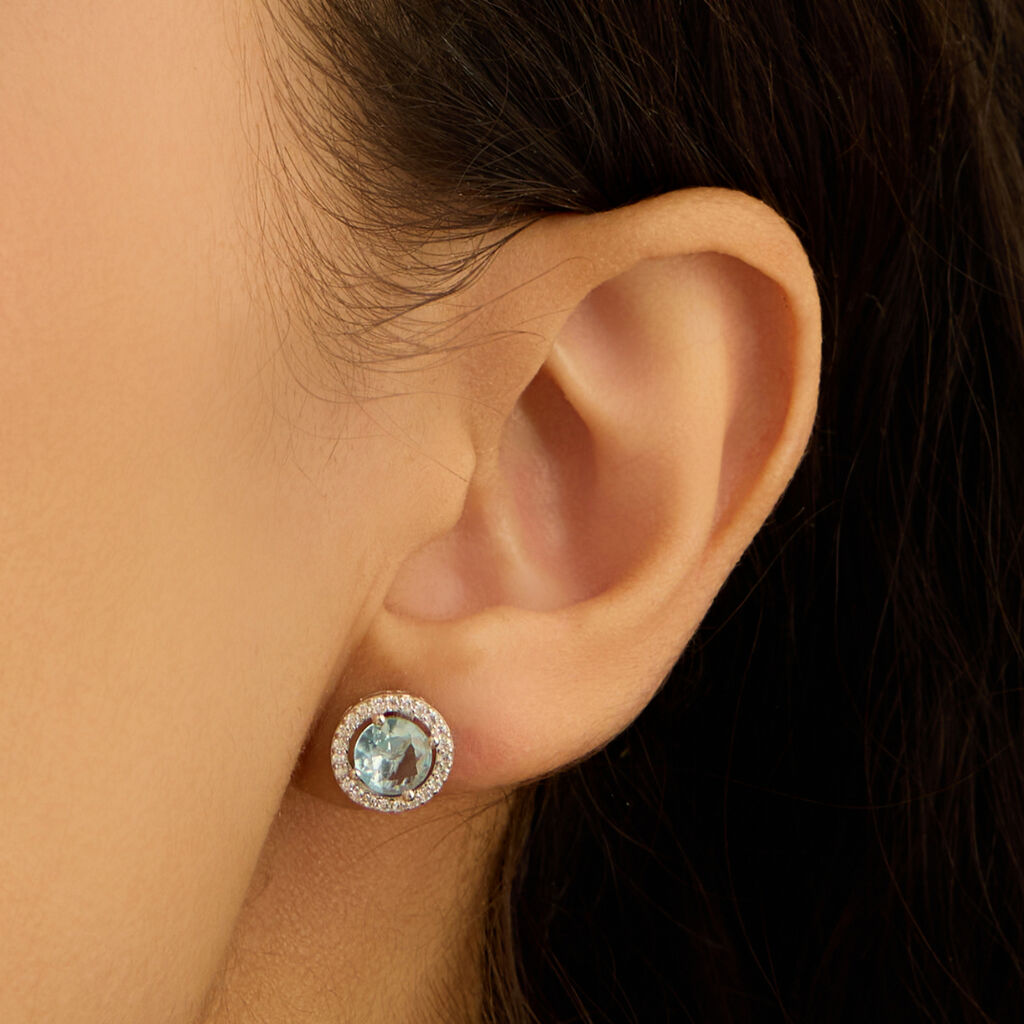 Orecchini Lobo Punto Luce Silver Rainbow Argento Rodiato Cubic Zirconia