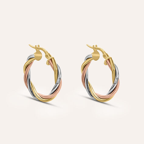 Orecchini A Cerchio Gold Essence Oro Tricolore - Orecchini a Cerchio Donna | Stroili