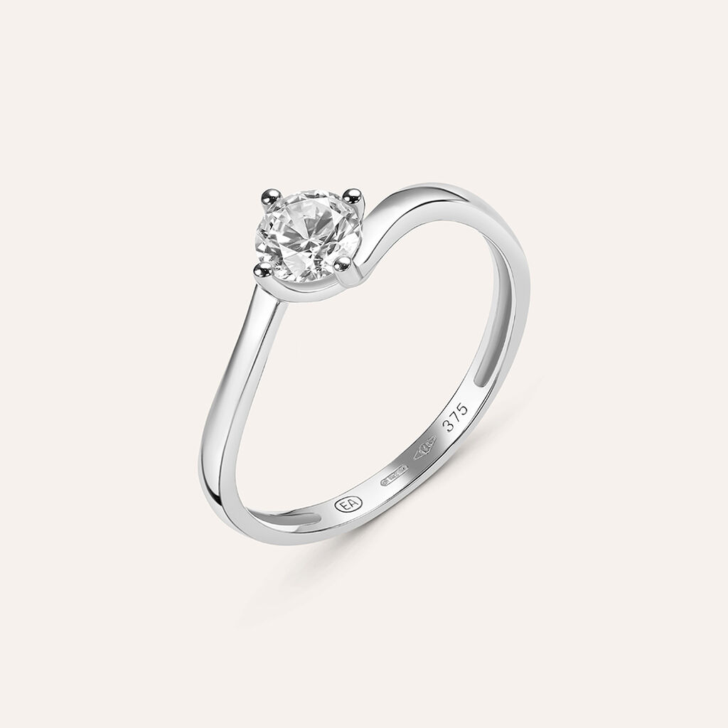 Anello Solitario Claire Oro Bianco Cubic Zirconia